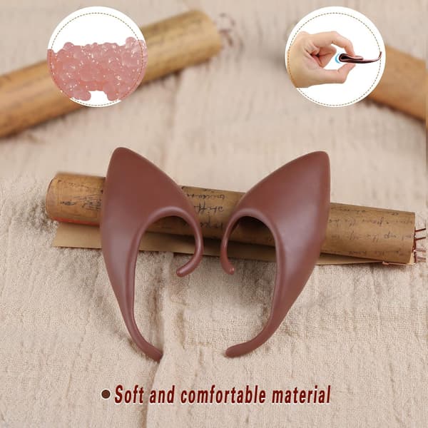 Elf Ears Brown Skin Cosplay - Dark Black Tone Fairy Pixie Soft
