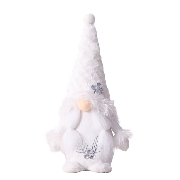 Christmas Gnome Vit Plysch Hatt Plysch Skägg Elf Dekoration Nyårshelg null - M