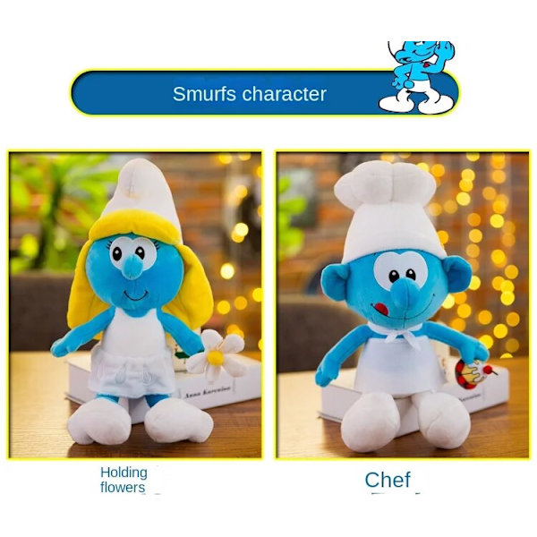Smurf plus leksak 40cm Flower Smurf