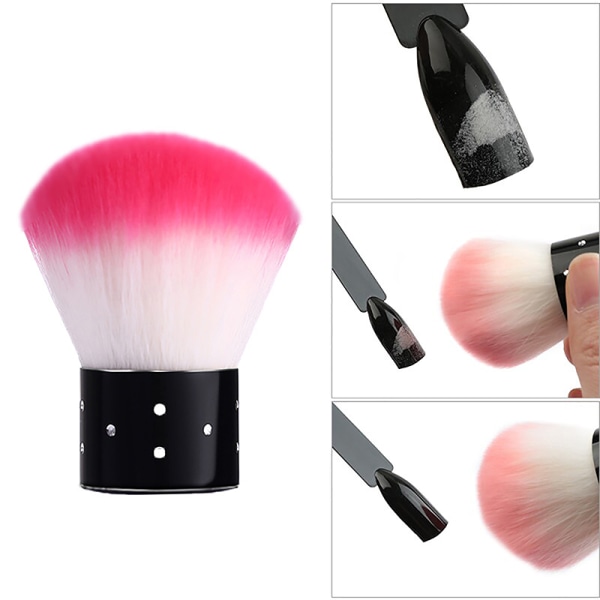 Pehmeä Kynsiharja Mini Pölynpoistoharja Kynsien Ar Rose red