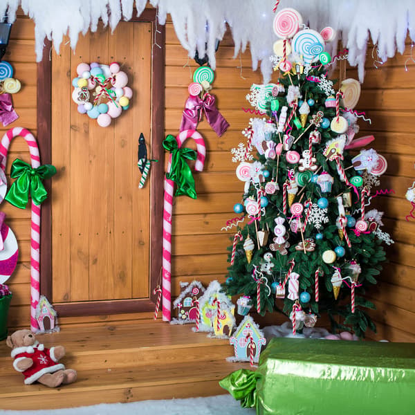 18 kpl joulukimalle Candy Cane -keppikarkkiriipuksia (punainen)