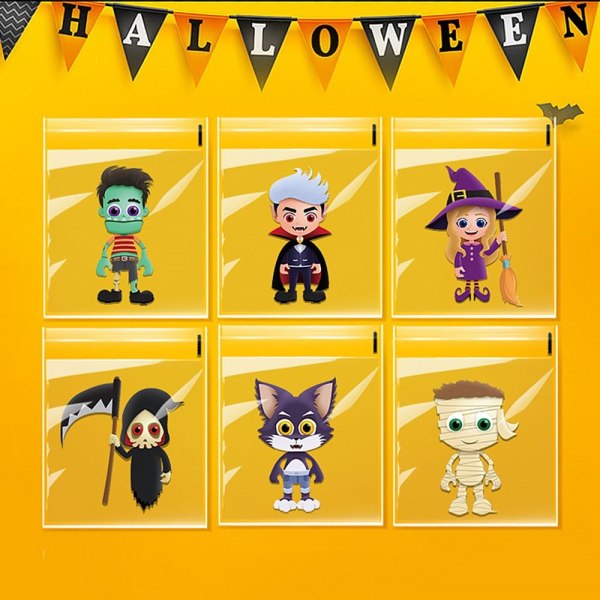 100 stk. Halloween Slikposer Godtepose MIX 4 STYLES MIX Mix 4 styles
