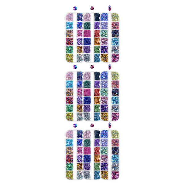 1/2/3/5 3-sæt Tidløs Klassisk Nail Art Rhinestones Med Medium 3PCS