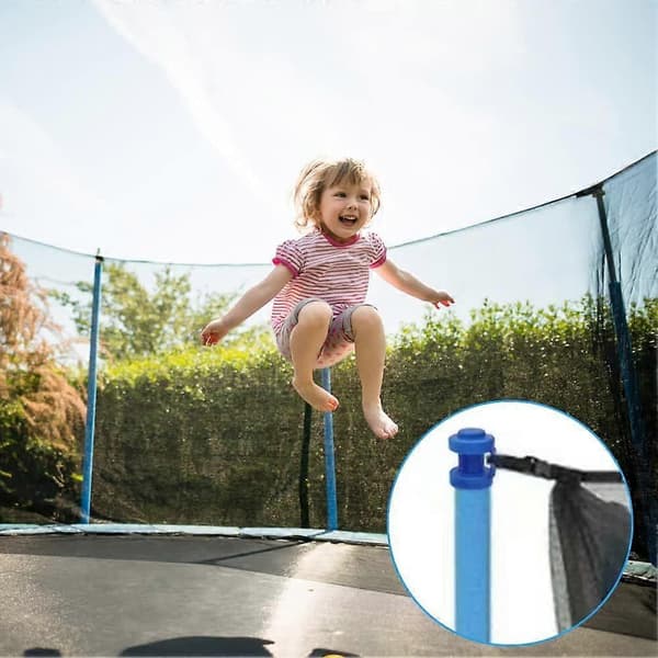 10 stk. trampolin-endestykker, trampolin-stanghætter, trampolin-endestykke, til trampolin-krogstang-endestykke sikkerhedsnet reservedel (blå)