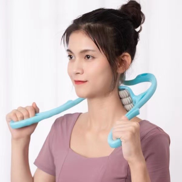 Hand Roller Neck Massager Nacke Skulder Trigger Tryckpunkter pink 1pcs