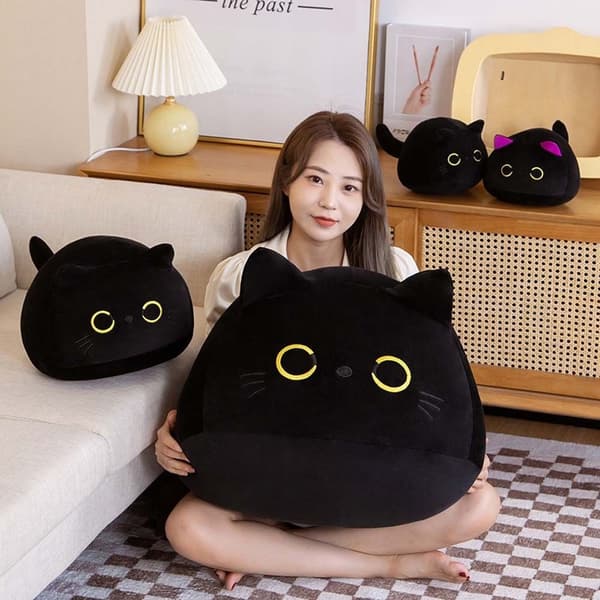 Black Cat Plyslegetøj Kat Plysdukke SORT 15CM black 15cm