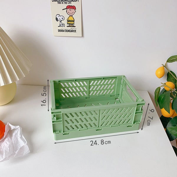 2st Mini hopfällbar förvaringslåda i plast skrivbord grön