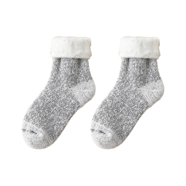 1 par mer Tjocka varma Hållande damstrumpor Ullblandning Praktisk Light Grey