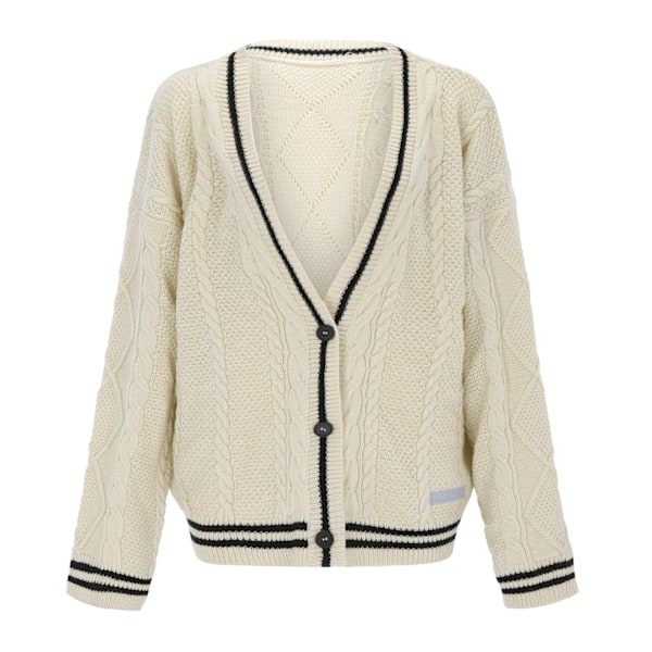 Handgjord vit stjärna Folklore Cardigan Star Broderad Merch Ove qd M
