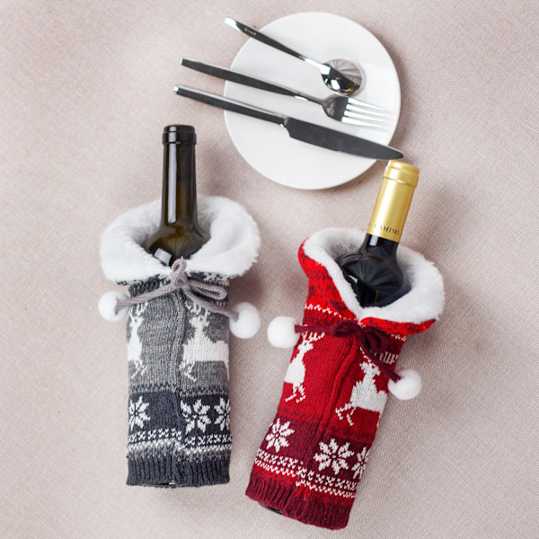 Objet déco cache bouteille de vin pour Noël
