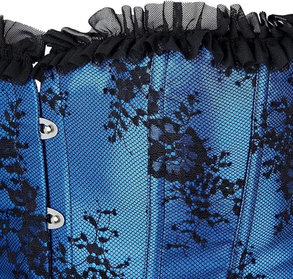Korsetter för kvinnor Overbust Bustier Top Gothic exy houlder 8127blue S
