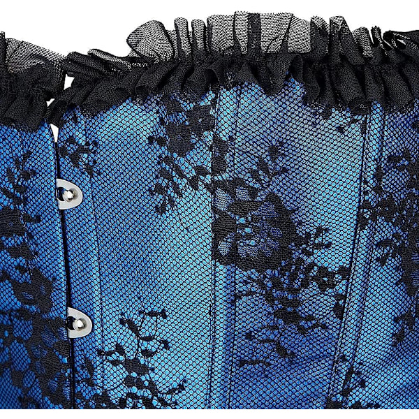 Korsetter til kvinder Overbust Bustier Top Gotisk exy houlder 8127blue S