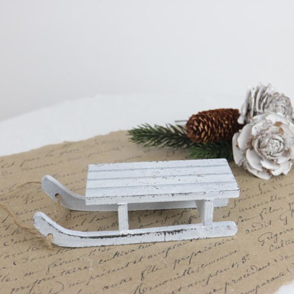 A Lot Decoration - juledekoration Kælk i træ 2,5 cm white