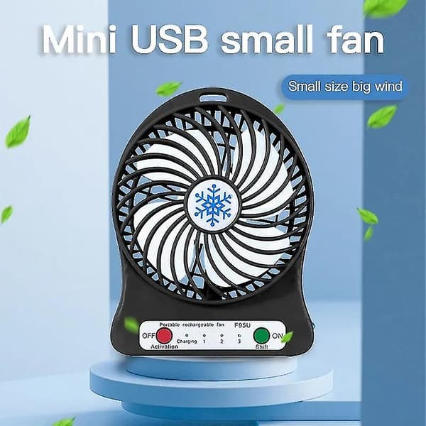 Mini Liten Vifte USB-Lading Skrivebord Studenthybel Kontor Bærbar Plantain Liten Vifte