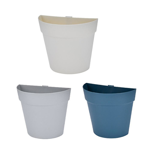 Vägghängd plastkruka Blomkruka Vägghängande plantering Halvcirkelformad liten blomkruka Wal