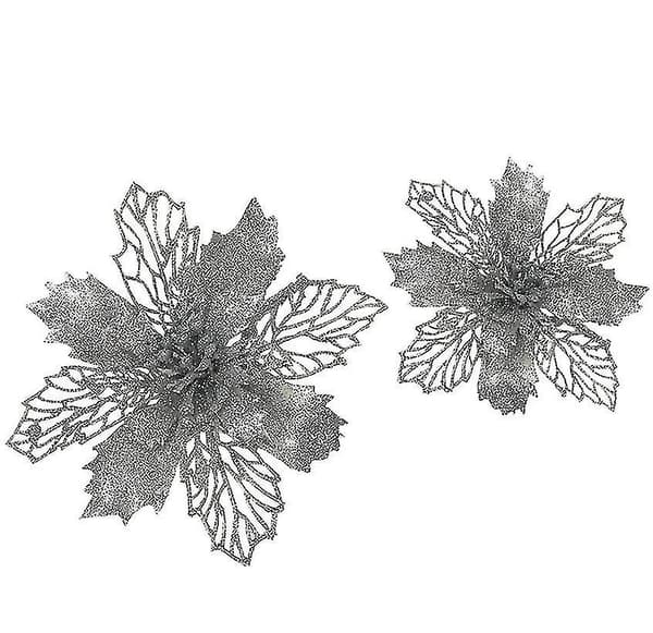 24st Glitter Julstjärna Artificiell Silver