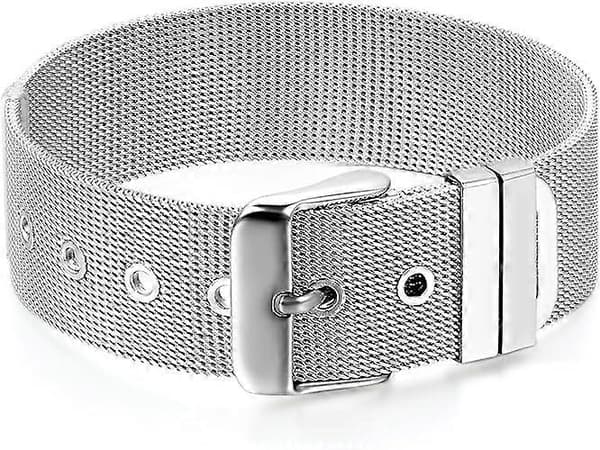 1 st Herr Biker Rostfritt Stål Mesh Kedja Spänne Armring Manschettarmband, 12*235mm