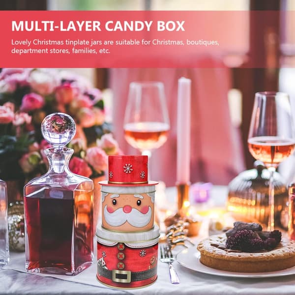 Christmas Tea Storage Box Smyckeskrin Kaffeförvaring Canister Santa Cookie Boxes Sunmostar