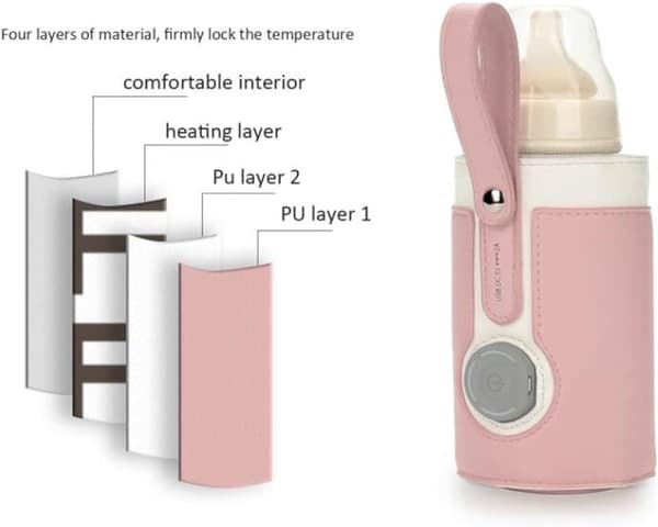 #(rosa) USB flaske termostatisk varmer med tre-nivå justering#