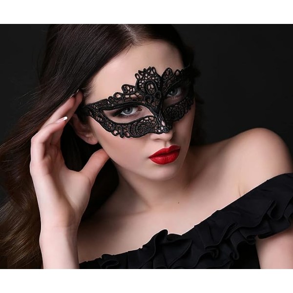 Venetiansk mask för kvinnor, Halloween Party Prom Venetian Mascara Lac