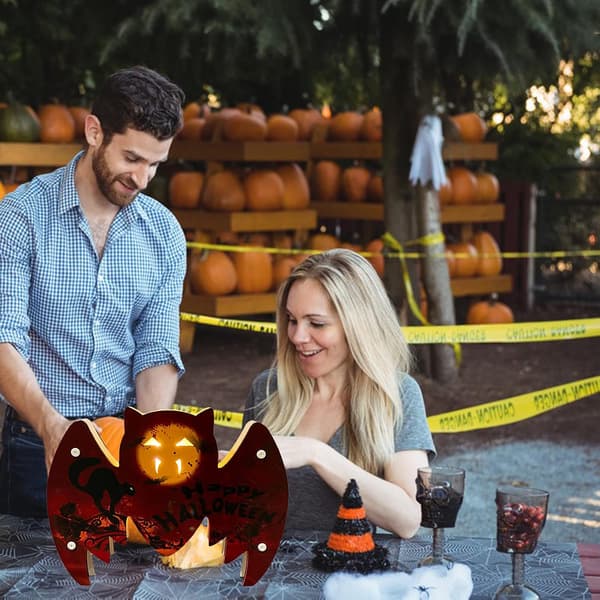 Halloween Natlampe LED-belysning Rød Flagermus