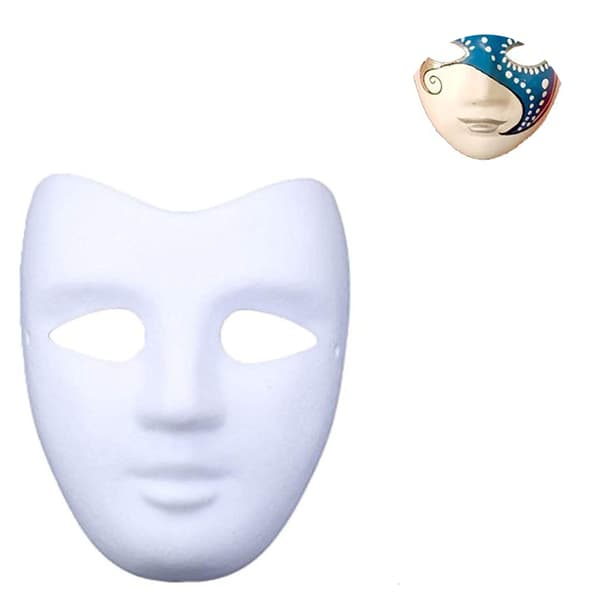 Hvid maske til maling og dekoration - Halloween