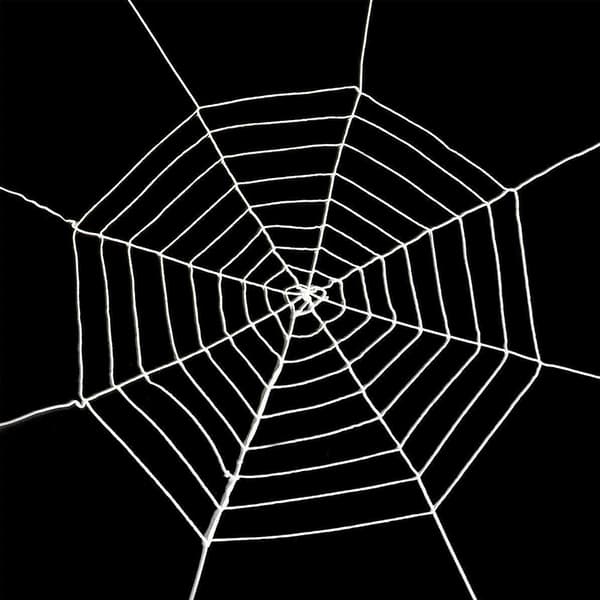 Halloween edderkoppespind Dyrenet Trick Legetøjsrekvisit til indendørs brug White 2.5m