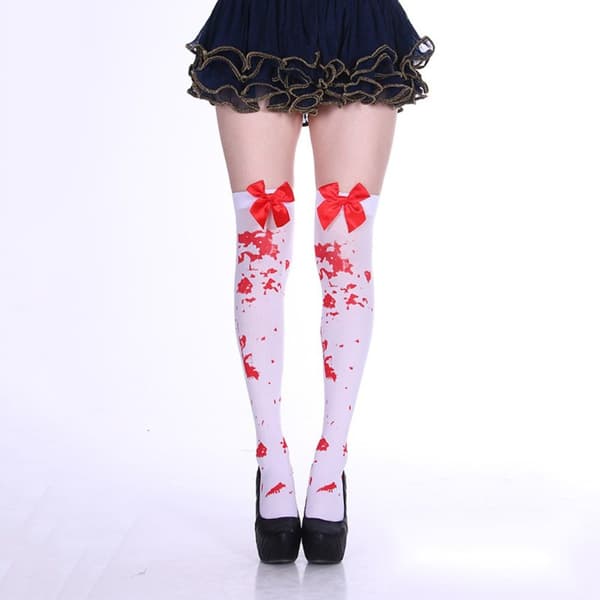 1 par Halloween Blood Socks Lårstrømper 4