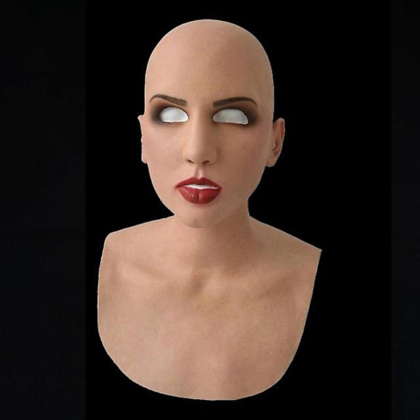Halloween hel latex mask hals hel huvud rynka cosplay A