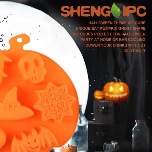 Set av Halloween Shape Ice Cube Molds / Molds - Kul Spooky style 3