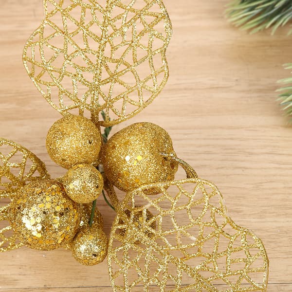 10 stk. gullimitasjon hule blomster juleblomster Living Roo
