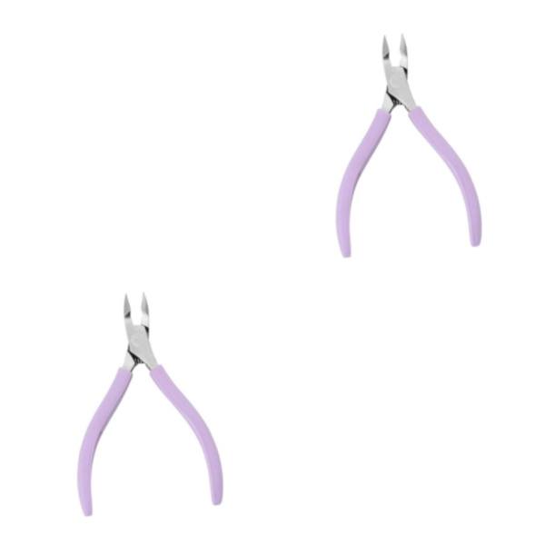 1/2/3/5 Rostfritt stål Nagelbandssax Anti För Slip Silikon Purple 11 x 6.8cm 2Set