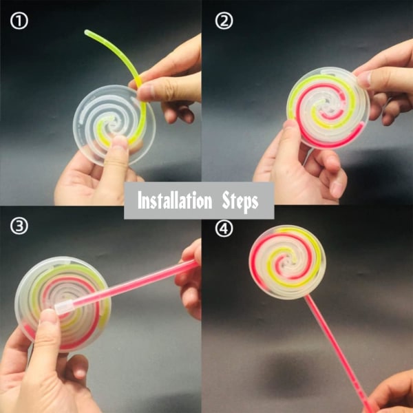 3 ST Candy Glow Sticks Spinning Light Up Lollipop Baguette filet