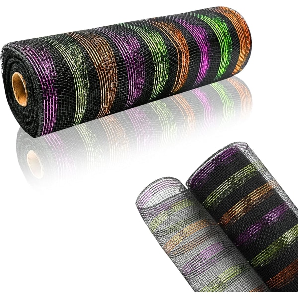 2 rullar Deco Mesh för kransar 10 tum x 30 fot band för julgran