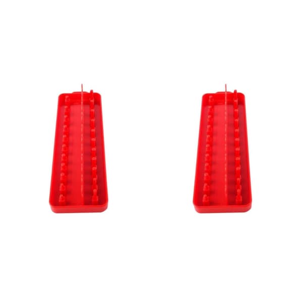 1/2 Socket Organizer Holder Rack Sleeve Oppbevaringsfeste Verktøykasse Red Imperial S 2Set