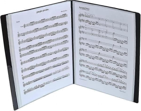 A4 Notearkmappe, Musikkoppbevaringsmappe for oppbevaring av noteark og filer etc.