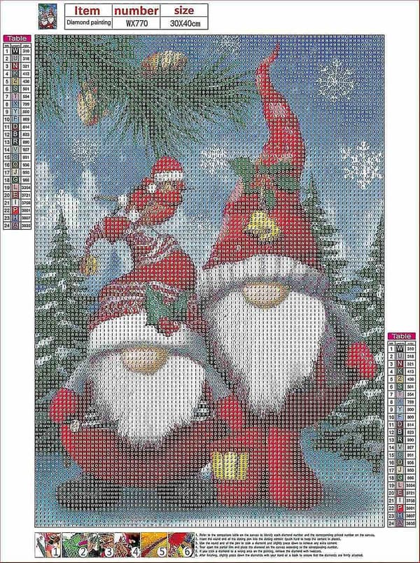 Jul diamond painting kit Vuxna tomtar snögubbe