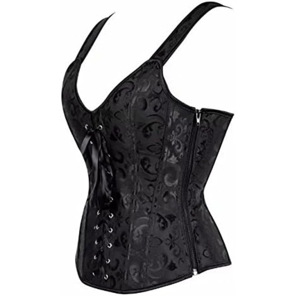 Korsetit naisille Overbust Bustier Top Gothic Sexy Shoulder Black6806 XL