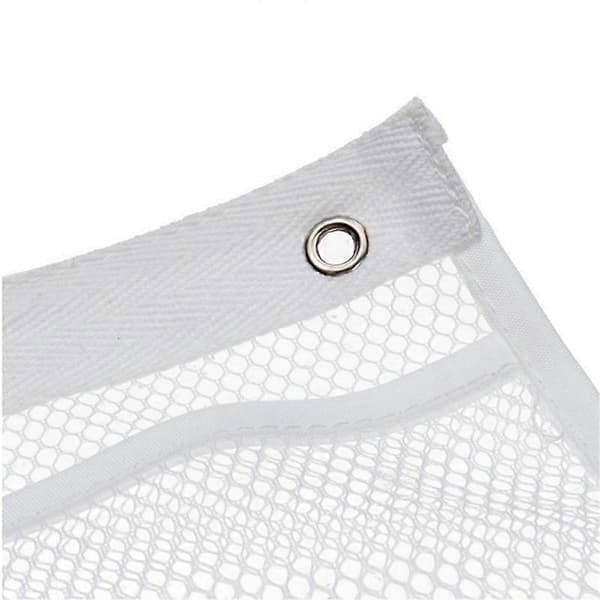 Mesh Badrumsarrangör, Stor Snabbtorkande Duschvagn med 6 Genomskinliga Förvaringsväskor - Hängande Duschdraperistång/Foder med 4 Krokar 63 x 36 cm