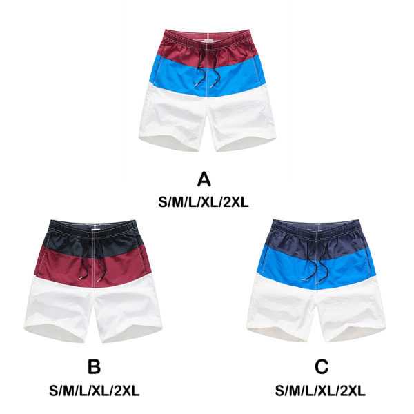 1/2/3/5 Hengittävät ja tyylikkäät miesten shortsit - kesään Wine Red and Black M,1 1 Pc