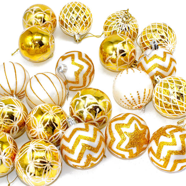 30st julgranskulor White-Gold
