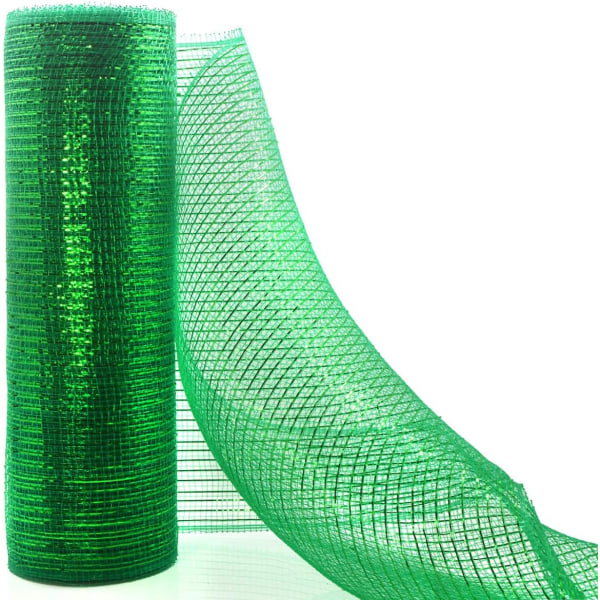 Deco Mesh 10 tum x 10 Yards varje rulle, metallisk folie Poly Mesh