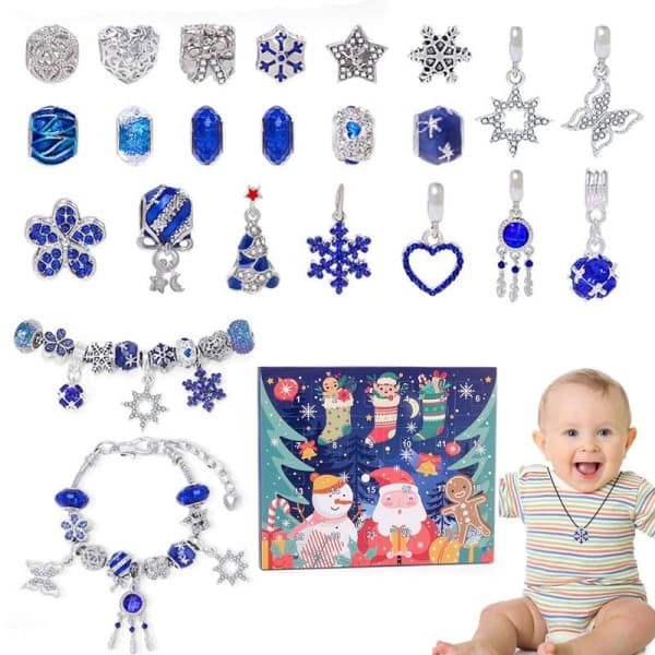 Jule Adventskalender Armbånd Sæt Blue Series Xmas 9
