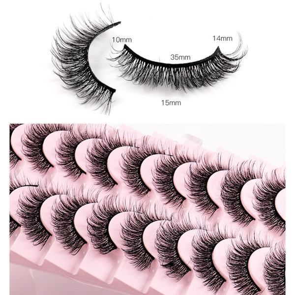 10 Par Mink Ögonfransar 3D Mink Fransar Tjocka Handgjorda Helremsa Fransar Grymhetsfria Mink Fransar Lösögonfransar Makeup C