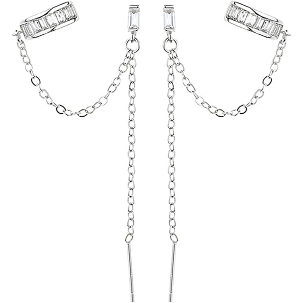 925 Silver Dangle örhängen för kvinnor hängande örhängen för kedjeträdare