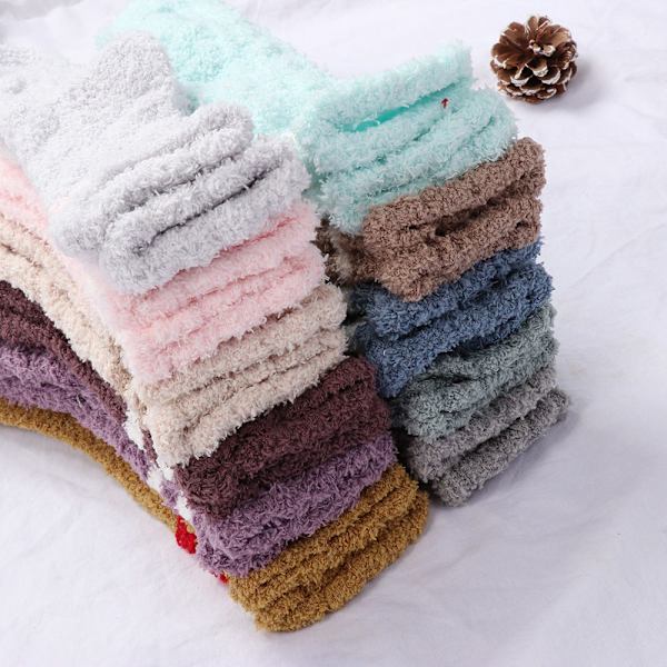 Korall sammetsstrumpor Cashmere Sox Stripe Pattern LJUSGRÅ