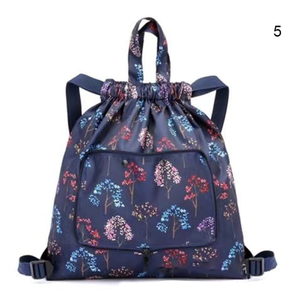 Multifunktionell hopfällbar bärbar shoppingväska, ryggsäck med dragsko för damer för camping utomhusaktivitet 4