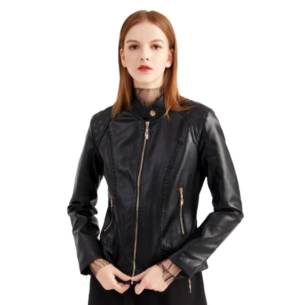 Damejakker i kunstskinn, motorsykkelkåpe brown XXXXL