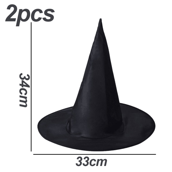 2 kpl Naisten Noita Terävä Hattu Cosplay Halloween Juhlapuku S