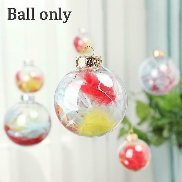 12 st jul transparent boll, fyllbar sfär prydnad för julgran gold